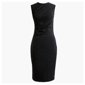 J.CREW Ruched Ponte Sheath Dress NWT Black